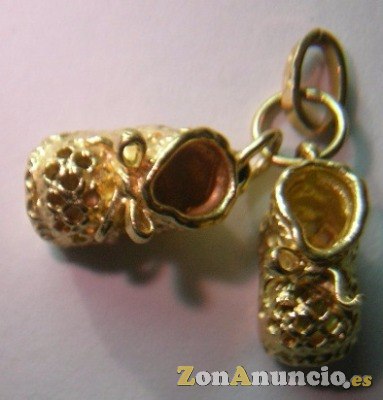 COLGANTES PATUCOS zapatitos de bebe oro plata